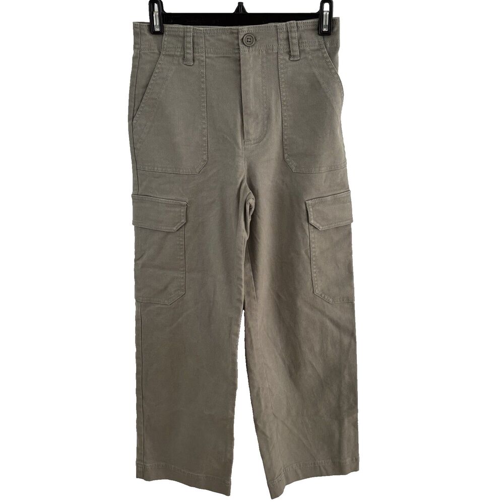 Z Supply Women's Cargo Pants Size S Small Green Straight High Rise Stretch